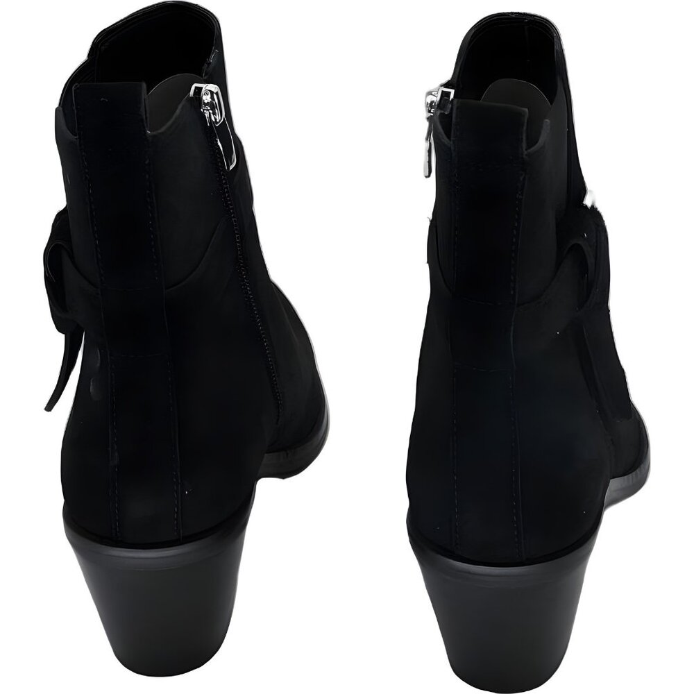 Nine West Lemone Black Suede Block Heel Ankle Booties Women's US 7M - Picture 3 of 6